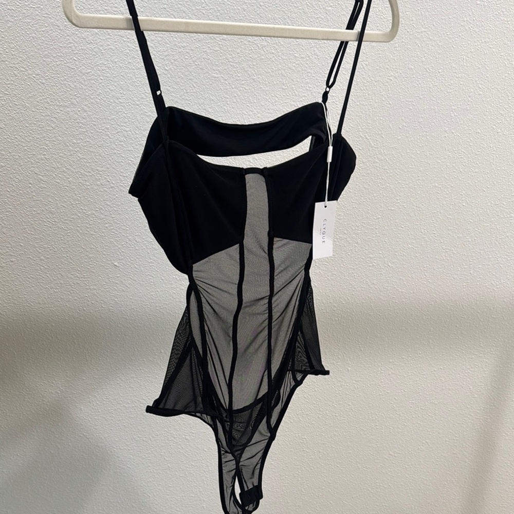 Black Sheer Chemise with Adjustable Straps